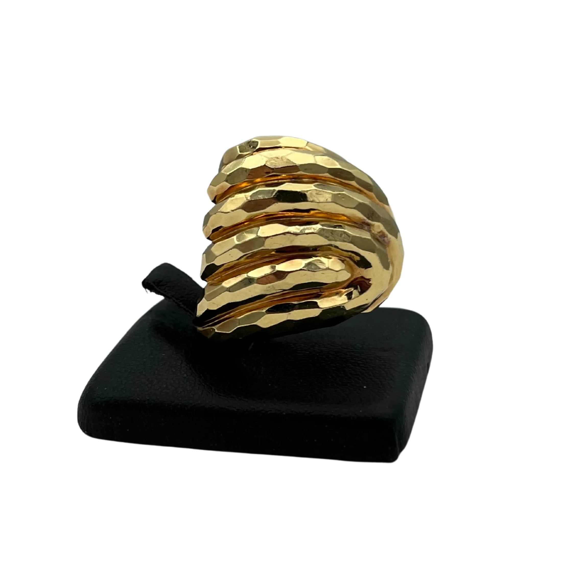 Vintage Henry Dunay 18k yellow gold swirl cocktail ring