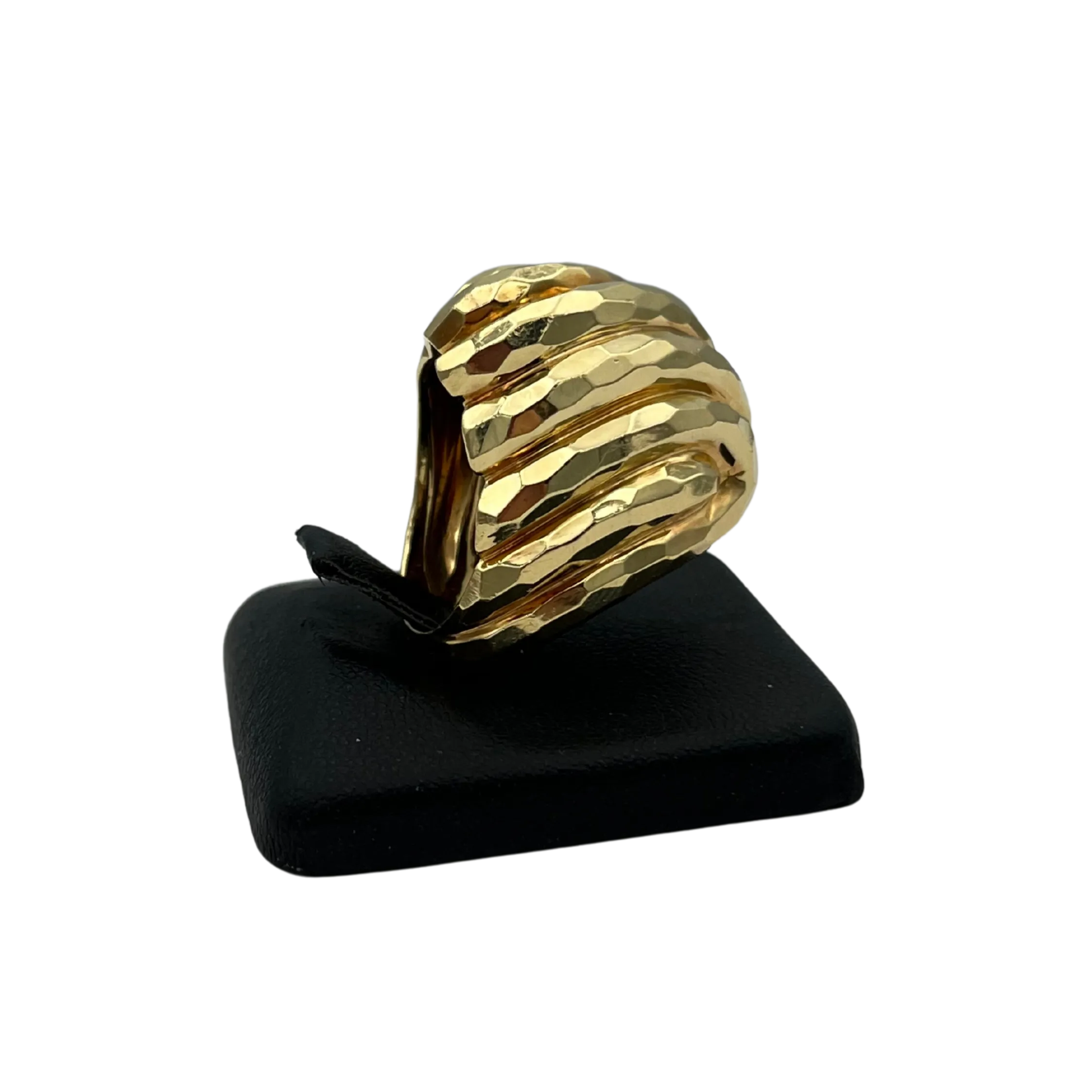 Vintage Henry Dunay 18k yellow gold swirl cocktail ring