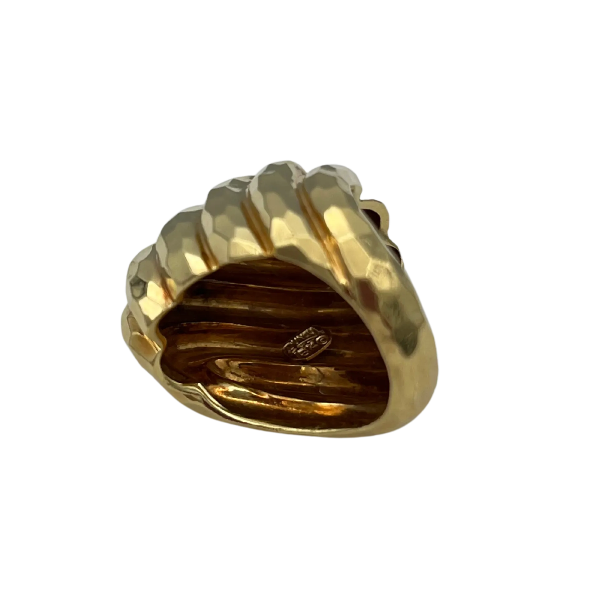Vintage Henry Dunay 18k yellow gold swirl cocktail ring