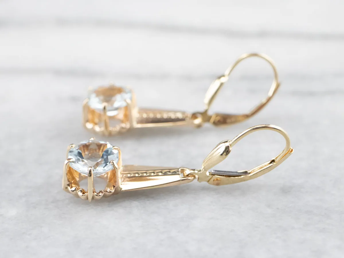 Vintage Style Aquamarine Drop Earrings