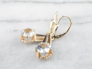 Vintage Style Aquamarine Drop Earrings