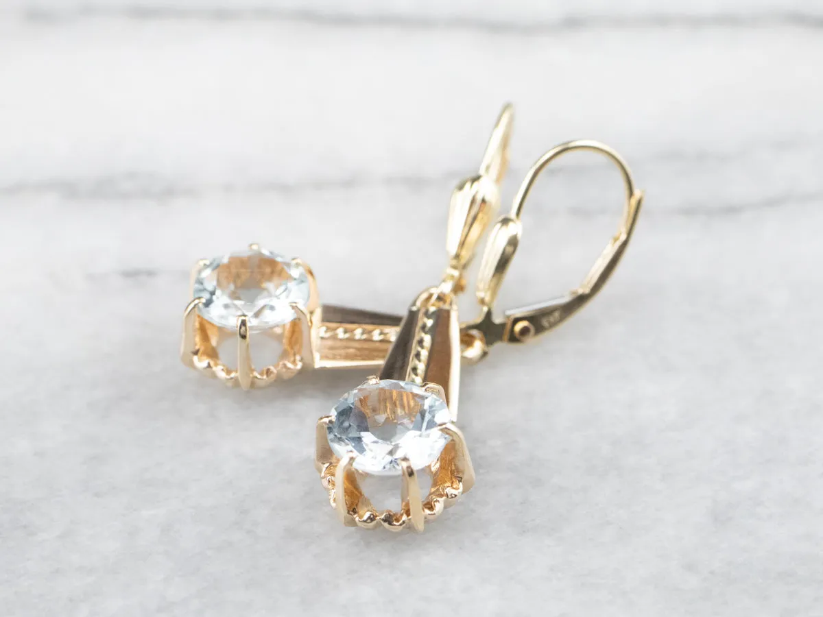 Vintage Style Aquamarine Drop Earrings