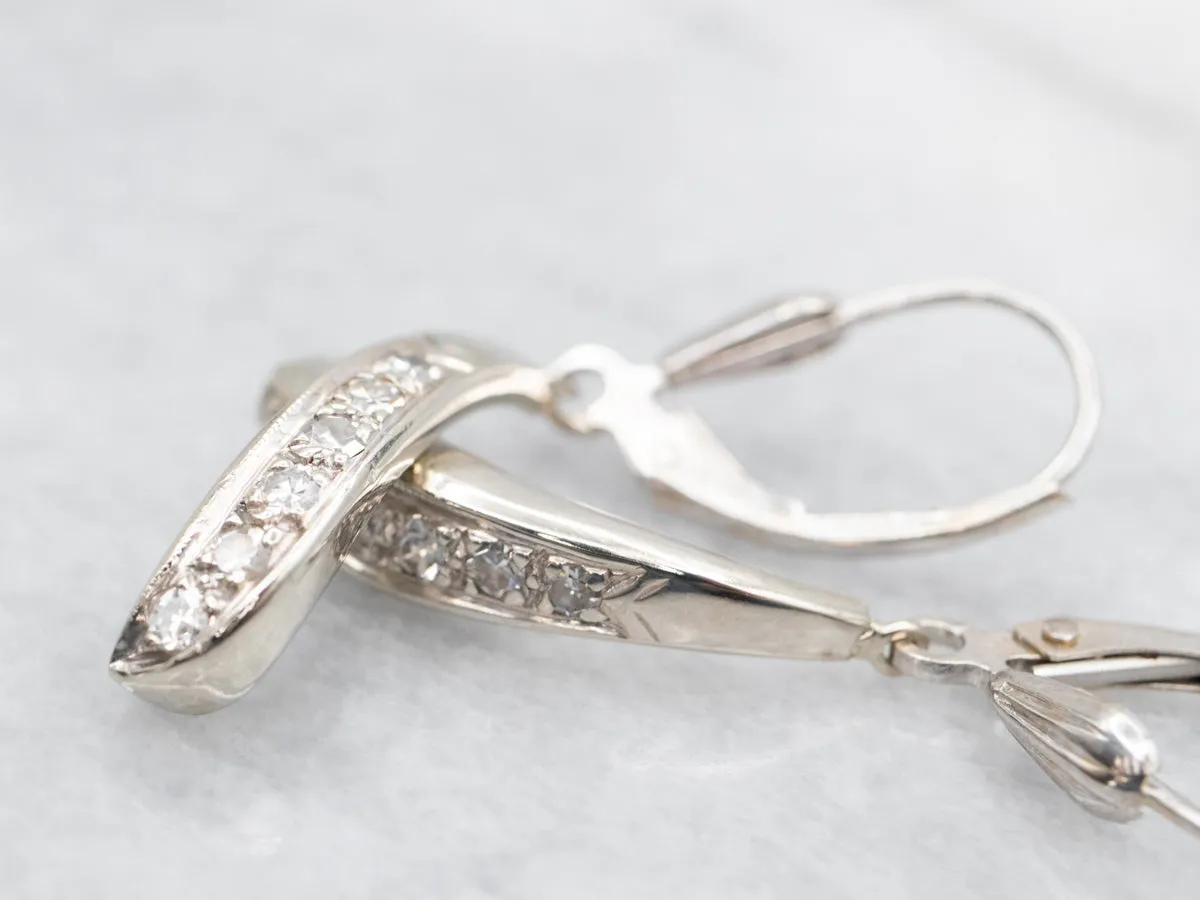 White Gold Diamond Drop Earrings