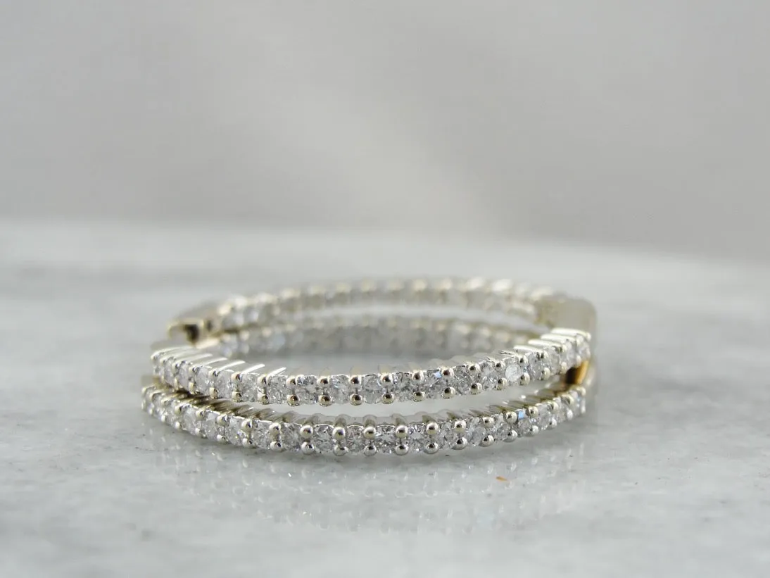 White Gold Diamond Hoop Earrings