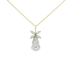 YELLOW GOLD DIAMOND PEAR SHAPE PENDANT