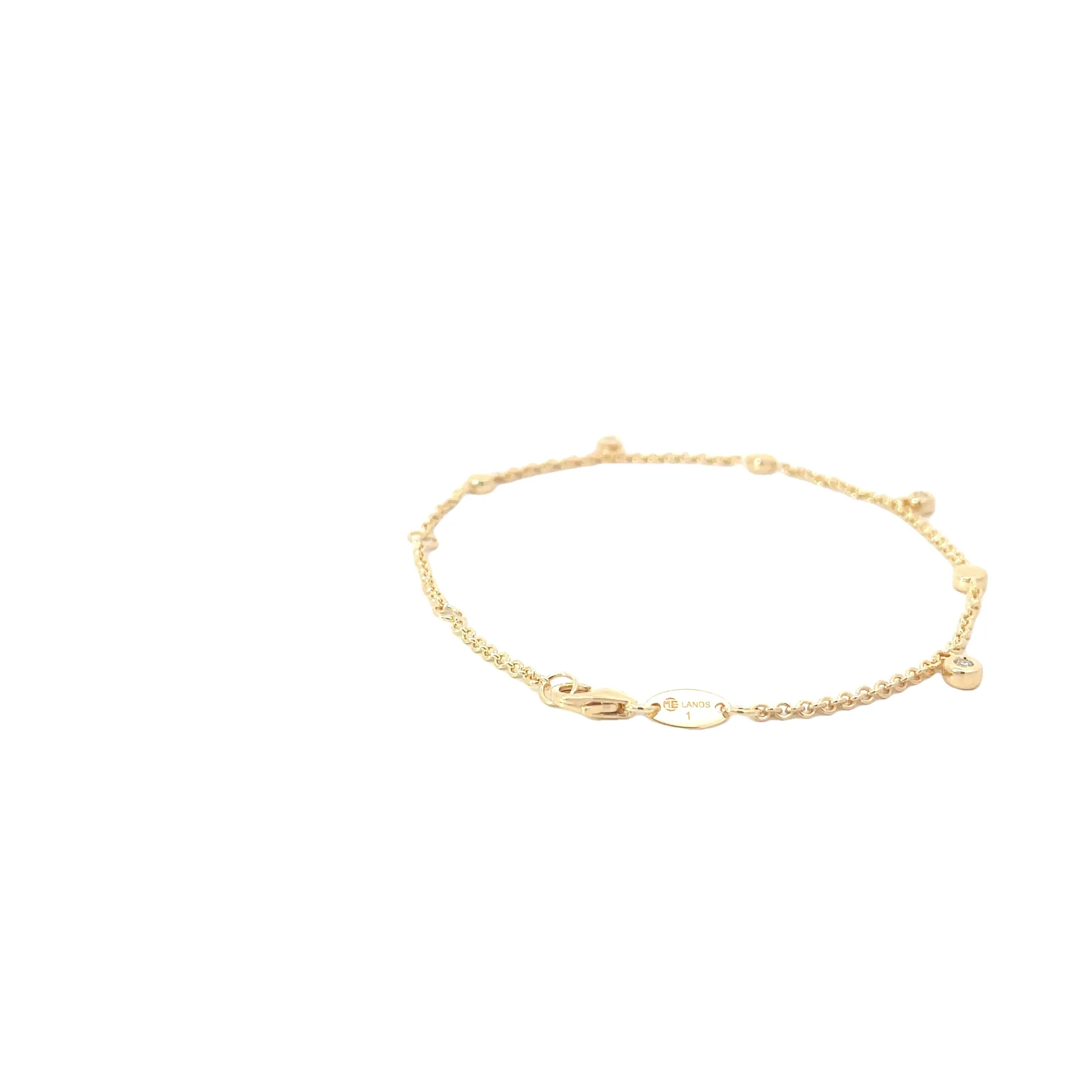 Yellow Modern Electrum Diamond Station Bracelet