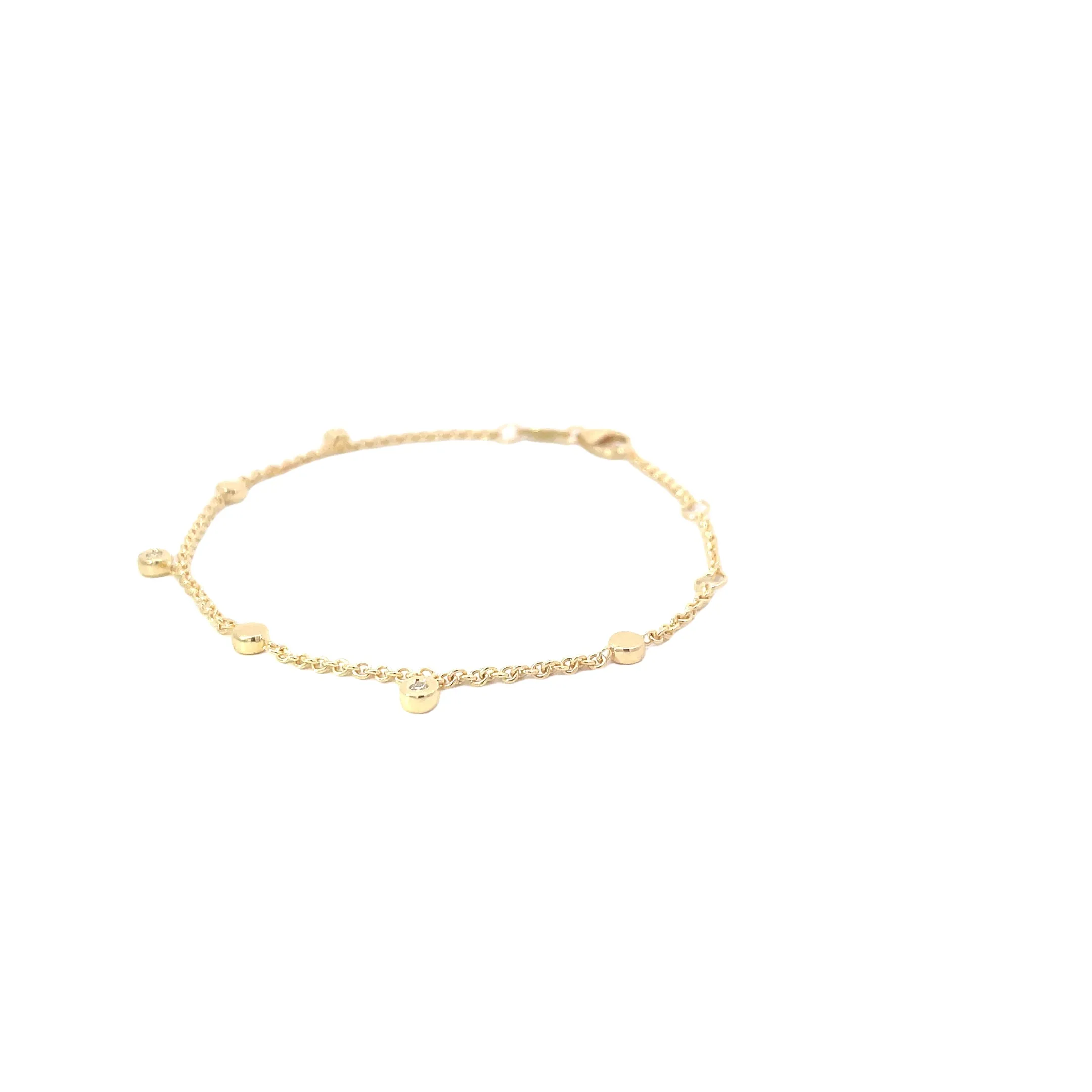 Yellow Modern Electrum Diamond Station Bracelet